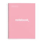 Notebook Emotions, couverture rigide, A4 lignes horizontales 7 mm, 120 feuilles de 5 couleurs, Miquelrius, Rose.
