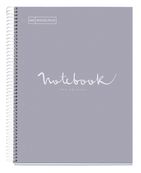 Notebook Emotions, couverture rigide, A4, lignes horizontales 7 mm, 80 feuilles de 1 couleur, Miquelrius, Gris.