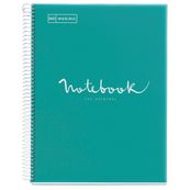 Notebook Emotions, couverture souple, A4 séyès, 80 feuilles de 1 couleur, Miquelrius, Turquoise.