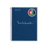Notebook Emotions, couverture souple, A4 lignes horizontales 7 mm, 120 feuilles de 5 couleurs, Miquelrius, Marine.
