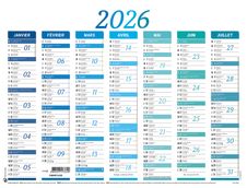 Calendrier Nuance - 7 mois par face - 430 x 550 mm - Oberthur
