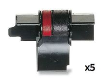 5 Rouleaux encreurs compatible Epson IR40T - noir/rouge - pour calculatrice - Armor