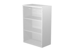 Bibliothèque mi-haute Trend - L80xP44xH120 cm - 2 portes en verre dépoli - gris