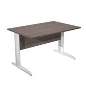 Bureau droit Trend - L120 - Pieds métals - plateau imitation frêne toscan - pied blanc
