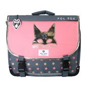 Cartable 38 cm Wonder Fox- 2 compartiments- gris-  Pol Fox