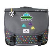 Cartable 41 cm Space Invader- 2 compartiments- gris- Pol Fox