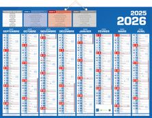 Calendrier bancaire année civile BOUCHUT "Classique 16 Mois" 40,5 x 55 cm coloris bleu Pefc 70 % 