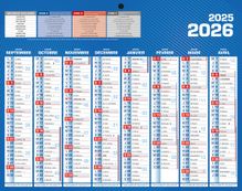 Calendrier bancaire année civile BOUCHUT "Classique 16 Mois Mini" 21 x 26,5 cm coloris bleu Pefc 70 % 