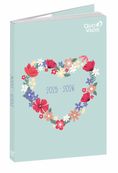 EUROTEXTAGENDA ML Sora - Cœur/Fleurs - 12x17 cm - Journalier - 12 mois de août à juillet - Quo Vadis