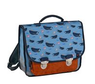 CARTABLE 36 VINTAGE - 2 COMPARTIMENTS Animascot - Baleine - 36x30x14 cm