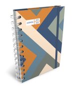 Agenda RDC reliure spirale année scolaire BOUCHUT "Motifs géométriques" 12,5 x 17,5 cm 