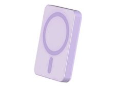 Force Power - Banque d'alimentation sans fil - magnetic, MagSafe, Qi, lifetime warranty - lithium ion / lithium polymère - 5000 mAh - 15 Watt - 3 A (24 pin USB-C) - sur le câble : USB-C - métal violet