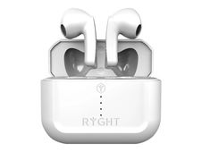 Ryght Mino - Écouteurs sans fil avec micro - intra-auriculaire - Suppresseur de bruit actif - blanc