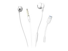 Ryght SALTO - Écouteurs avec micro - intra-auriculaire - filaire - jack 3,5mm - blanc