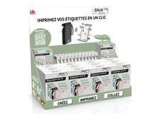 UPrint Stick easy Up21 - Imprimante d'étiquettes - noir, rose, bleu, blanc - pack de 12