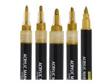 ONLINE Lettering Set - 5 stylos-pinceaux différents, feutres fins et jeu de marqueurs - non permanent - or