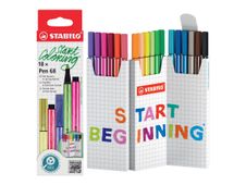 STABILO Pen 68 - Etui zig zag de 18 feutres - pointe moyenne