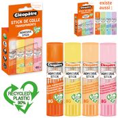 Cléopatre - Boite de 4 bâtons Pastel de colle TRANSPARENTE - Cléostick - Adhésive en 8g