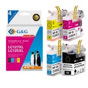 Cartouche compatible Brother LC125XL - Pack de 4 - noir, cyan, magenta, jaune - G&G