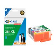 Cartouche compatible HP 364XL - Pack de 2 - noir, cyan, magenta, jaune - G&G