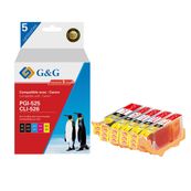 Cartouche compatible Canon PGI-525/CLI-526 - Pack de 4 - noir, cyan, magenta, jaune - G&G