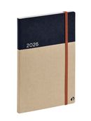 Agenda Année Civile -  RECYCLÉ Multilingue - Couverture Arrakis avec élastique - Marine/sable - 16x24 cm  Semainier - 13 mois de décembre à décembre - Quo Vadis
