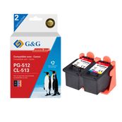 Cartouche compatible Canon PG-512XL/CL-513XL - Pack de 2 - noir, cyan, magenta, jaune - G&G