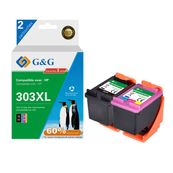 Cartouche compatible HP 303XL - Pack de 2 - noir, cyan, magenta, jaune - G&G