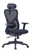 Fauteuil de bureau SUN - accoudoirs - appuie-tête - noir