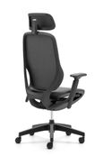 Fauteuil de bureau ELLE - accoudoirs - appuie-tête - noir