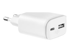 Force Power - Adaptateur secteur - USB-A / USB-C - 45 W - blanc