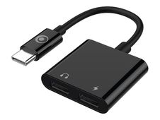 Bigben - Adaptateur USB-C pour USB-C (F) - 60W - charge + audio - noir