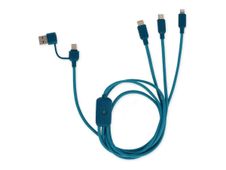 LEgami Three Hugs - Câble USB - 24 pin USB-C (M) with detachable USB-C to USB-A adapter pour 24 pin USB-C, Lightning (M) - 1.2 m - 3 en 1, charge et synchronisation - cactus