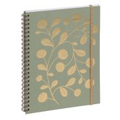 Agenda de bureau Végétal Horizons 20S Visuel spiralé - 1 semaine sur 2 pages - 15 x 21 cm - Vert/Or - Exacompta