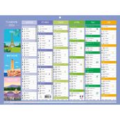 Calendrier illustré Tourisme - 7 mois par face - 29,5 x 22 cm - Exacompta