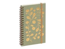 Exacompta Vegetal - Agenda - 90 x 160 mm - papier ivoire - couverture verte / or