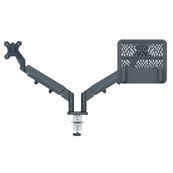 Leitz Ergo – Bras double écran & PC 17"-32"– Ergonomique et gain d’espace – Gris foncé