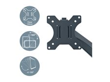 Leitz Ergo - Kit de montage (spring-assisted dual arm) - pour 2 écrans LCD - space saving - métal - gris foncé - Taille d'écran : 17"-32"