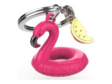 Metalmorphose - Porte-clés - poolfloat flamingo - alliage de zinc, époxy - rose, or, noir