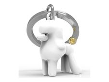 Metalmorphose - Porte-clés - poodle - alliage de zinc - shiny white with gold tail