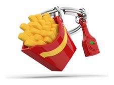 Metalmorphose - Porte-clés - french fries with ketchup bottle - alliage de zinc, silicone - rouge/jaune