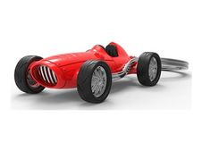 Metalmorphose - Porte-clés - vintage racer concept car - silicone, alliage de zinc - rouge, shiny chrome, noir