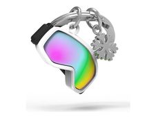 Metalmorphose - Porte-clés - googles with snowflake - alliage de zinc, silicone - arc-en-ciel, chrome brillant, noir, blanc