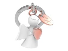 Metalmorphose - Porte-clés - angel - alliage de zinc - blanc, rose gold heart