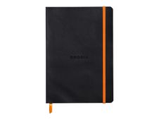 Rhodiarama - Cahier de notes - lien parfait - A5 (148 x 210 mm) - 80 feuilles / 160 pages - papier ivoire - petits carreaux - couverture noire