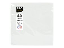 Pronappe - Serviette - Taille 38 x 38 cm - jetable - blanc (pack de 40)