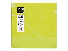 Pronappe - Serviette - Taille 38 x 38 cm - jetable - vert kiwi (pack de 40)