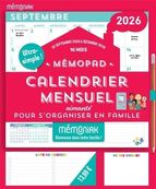 Bloc rigide Memopad mensuel 2026