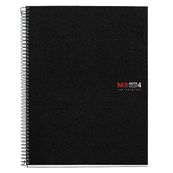 THE ORIGINAL NOTEBOOK, couverture souple, A4, quadrillage 5x5 mm, 140 feuilles de 4 couleurs, Miquelrius Noir