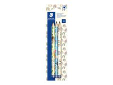 STAEDTLER Pattern - Pack de 3 crayons à papier triangulaires